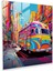 Şehir Karavanı Cam Tablo - Karavan Canlılık Canlı Renkler 1