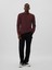 Erkek Bordo Waffle-Knit Crewneck T-Shirt 3