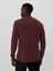Erkek Bordo Waffle-Knit Crewneck T-Shirt 4
