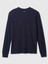Erkek Lacivert Waffle-Knit Crewneck T-Shirt 2