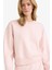 Boxy Fit Bisiklet Yaka Basic Düz Sweatshirt B8568AX25AU 1