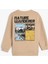 Baskı Detaylı Bisiklet Yaka Şardonlu Uzun Kollu Sweatshirt 2
