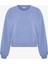 Indigo Curvy Edge Bisiklet Yaka Oversize Crop Sweatshirt 1