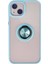 Newface iPhone 15 Kılıf Montreal Yüzüklü Silikon Kapak - Buz Mavi 1
