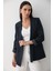 Kadın Çizgili Içi Astarlı Kol Detaylı Blazer Ceket 3
