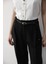 Kadın Keten Örgü Kemerli Beli Lastikli Yüksel Bel Palazzo Pantolon 3