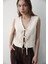 Kadın Bağlamalı Keten Yelek 5