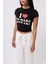 Nakış Detay Baskılı Crop T-Shirt 3