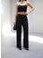 Arkasi Lasti̇kli̇ Pi̇leli̇ Dökümlü Wide Leg Pantolon 3