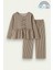 Kız Çocuk Çizgili Fırfırlı Pijama Takımı 5-16 Yaş 12048 1