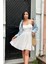 Beyaz Askılı Fisto Mini Elbise 3