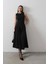 Kolsuz Uzun Elbise - Siyah 3