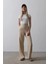 Beli Yarım Lastikli Palazzo Pantolon - Camel 3