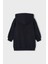 Kız Çocuk Ayı Baskılı Kapüşonlu Sweatshirt Elbise - Siyah 2