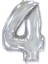 4 Rakamı Altın Folyo Balon 34 Inch 86 Adet 1