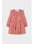 Kız Çocuk Göğsü Gipeli Fırfırlı Elbise - Kiremit 1