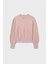 Kız Çocuk Balon Kol Yumuşak Dokulu Triko Kazak - Pudra Pembe 1