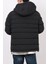 Erkek Kapüşonlu Fermuarlı Şişme Mont - Siyah 4