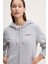 Kadın Gj Fermuarlı Kapüşonlu Sweatshirt - Gri Melanj 4