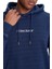 Erkek Gj Eskitme Görünümlü Kapüşonlu Sweatshirt - Lacivert 4