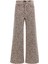 Kadın Leopar Desenli Relaxed Fit Geniş Paça Pantolon - Mix 5