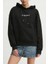 Kadın Kapüşonlu Nakış Logolu Oversize Sweatshirt - Siyah 1