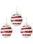 Yılbaşı Süsü Dantelli Pullu 3'lü Top Kırmızı Beyaz 8 cm 1