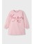 Kız Çocuk Grafik Baskılı Sweatshirt Elbise - Pudra Pembe 1