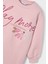 Kız Çocuk Grafik Baskılı Sweatshirt Elbise - Pudra Pembe 3