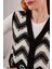 Zikzak Geçişli Triko Örme Siyah Yelek 2
