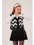 Zikzak Geçişli Triko Örme Siyah Yelek 4