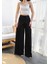 Keten Önü Çapraz Parçali Lasti̇kli̇ ve Bağcikli Geni̇ş Paça Pantolon 3