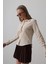 Kadın Uzun Kollu Pamuk Polyester Taş Rengi Gömlek Basic 1