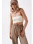 Ince Askılı Crop Ekru Top 4