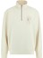 Erkek Dik Yakalı Fermuarlı Aplikeli Sweatshirt - Krem 4