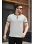 Erkek Çizgili Fermuar Yakalı Kısa Kollu Tişört 1