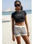 Nepo Baskılı Crop Siyah T-Shirt 1