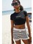 Nepo Baskılı Crop Siyah T-Shirt 2