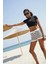 Nepo Baskılı Crop Siyah T-Shirt 5