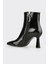 Siyah Deri Kadın Topuklu Bot 3