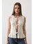 Önü Bağlamalı Yelek - Ekru 1