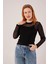 Transparan Siyah Tül Basic Bluz 4