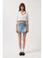 Asimetrik Kemer Denim Mini Etek 2