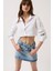 Asimetrik Kemer Denim Mini Etek 3