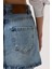 Asimetrik Kemer Denim Mini Etek 4