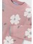 Kız Çocuk Çiçek Desenli Jakar Triko Kazak - Pudra Pembe 3