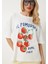 Kadın Oversize Kısa Kollu Baskılı %100 Pamuk T-Shirt 3
