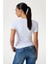 Kadın Işlemeli Logolu Slim Fit T-Shirt - Beyaz 2