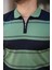 Erkek Yakalı Fermuarlı Çift Renk Kısa Kollu T-Shirt 3
