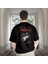 Oversize Beyaz Erkek Örümcek Baskılı T-Shirt %100 Pamuk 1